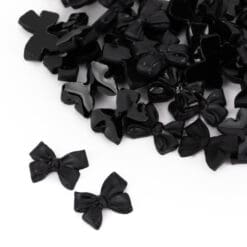 3D bow nail decorations black 100 pcs