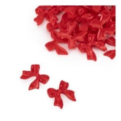 3D bow nail decorations red 100 pcs