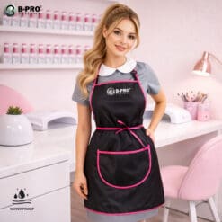 Nail Tech Apron - "Classic Black Fuchsia"