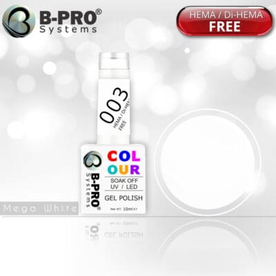 BPRO COLOUR Mega White Gel Polish 003