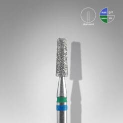 Staleks Diamond nail drill bit DUO cone blue-green EXPERT head diameter 2,5 mm / working part 8 mm