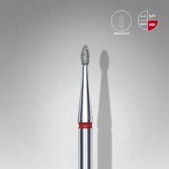 Staleks - Diamond nail drill bit rounded bud red EXPERT head diameter 1,6 mm / working part 3,4 mm