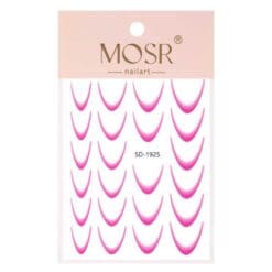 Self-adhesive French stickers, pink 23 pcs.