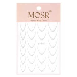 Self-adhesive French stickers, white 23 pcs.