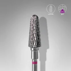 Staleks - Carbide nail drill bit frustum purple, head diameter 6 mm, working part 14 mm